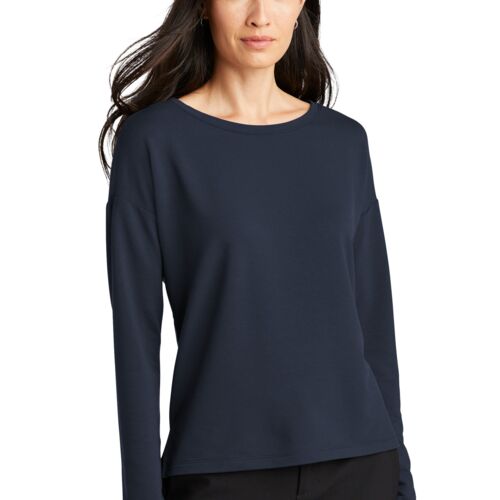 Women's Stretch Drop Shoulder Pullover Sweatshirt Thumbnail