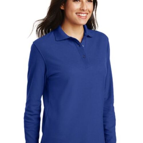 Ladies Silk Touch™ Long Sleeve Polo Thumbnail